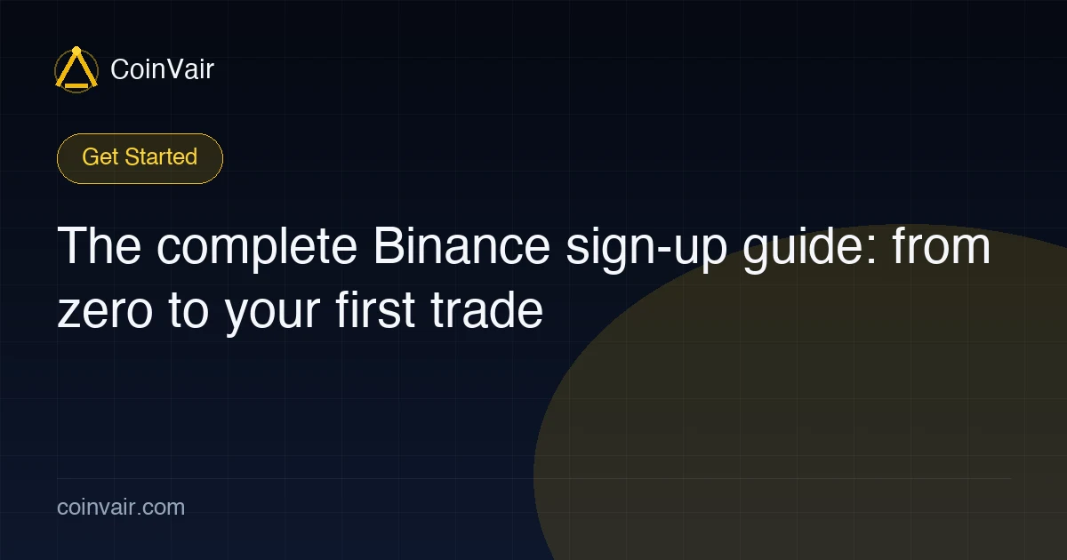 Binance sign-up flow: register, two-factor auth, KYC, and buying your first USDT